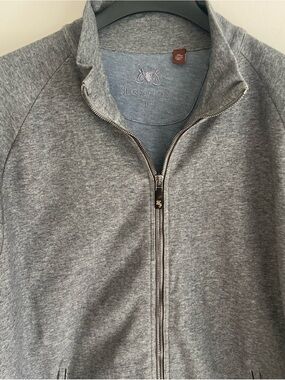 Hickey Freeman Gray Full-Zip Men's Sweater Jacket